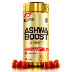 Ashwa Boost gomitas de Ashwagandha con L-Teanina y Vitamina D3 Level Pro